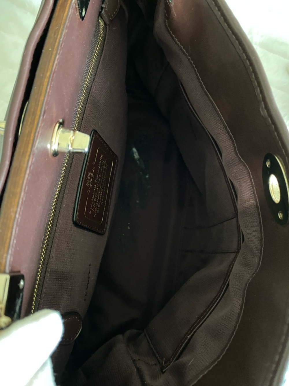 COACH Gramercy Leather Satchel in Oxblood - Picture 14 of 16